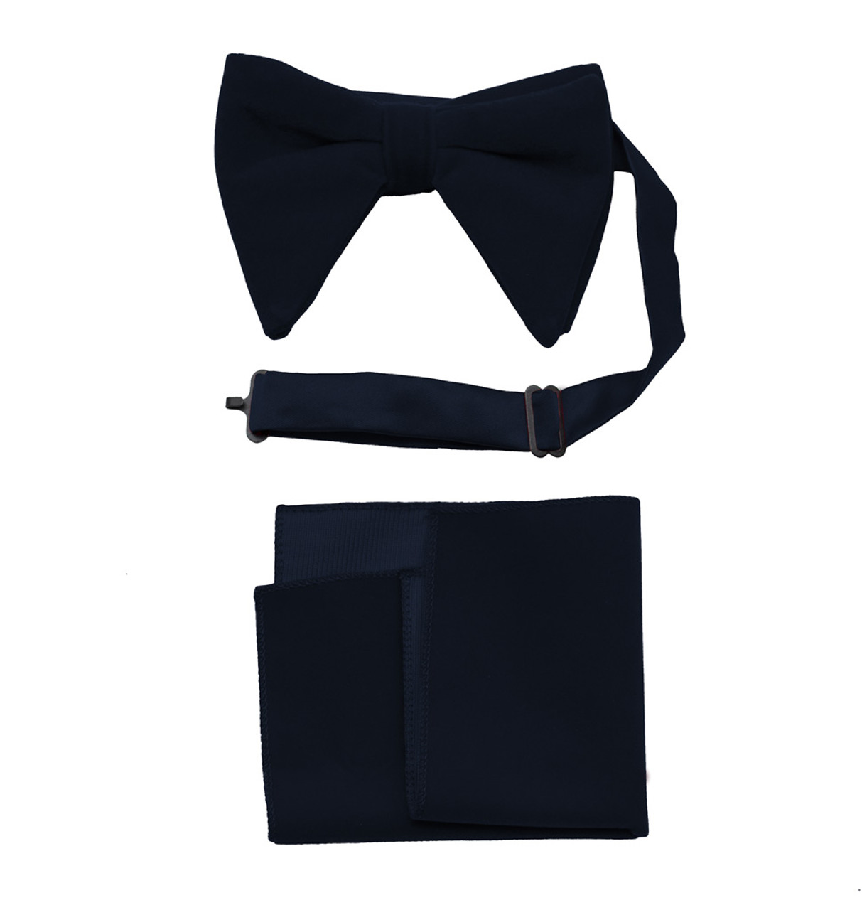 Solid Long Velvet Bow Ties with Handkerchief Clr.G