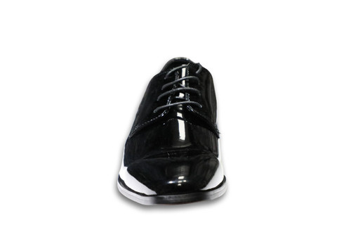 Cornelli Men's 100% Patent Leather Upper Patent Black Tuxedo Shoe - Lace Up - Oxford OC350PBLK(OC350PBLK)