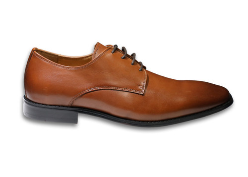 Cornelli Men's 100% Leather Upper Cognac Shoe - Lace Up - Oxford OC310COG(OC310COG)