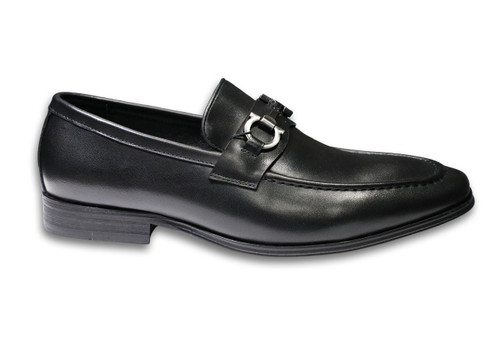 Cornelli Men's 100% Leather Upper Black Shoe - Slip On - Bit Loafer OC315BLK(OC315BLK)