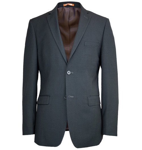 Charcoal gray two-piece suit, two piece suit 