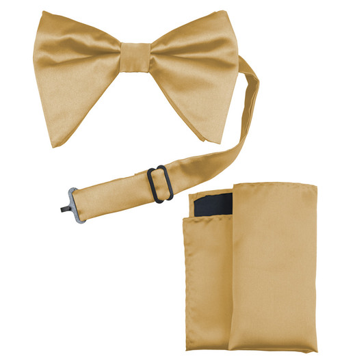 Solid Long Bow Ties with Handkerchief Clr.MM AWLBT100MM