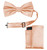 Solid Bow Tie and Handkerchief Set Blush