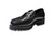 Cornelli Men's 100% Leather Upper Black Shoe - Slip On - Bit Loafer Thick Sole OC500BLK(OC500BLK)