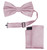 Solid Bow Tie and Handkerchief Set Light Pink