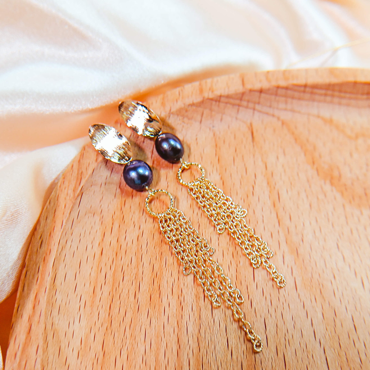 Boucles d'oreilles baroques en perles