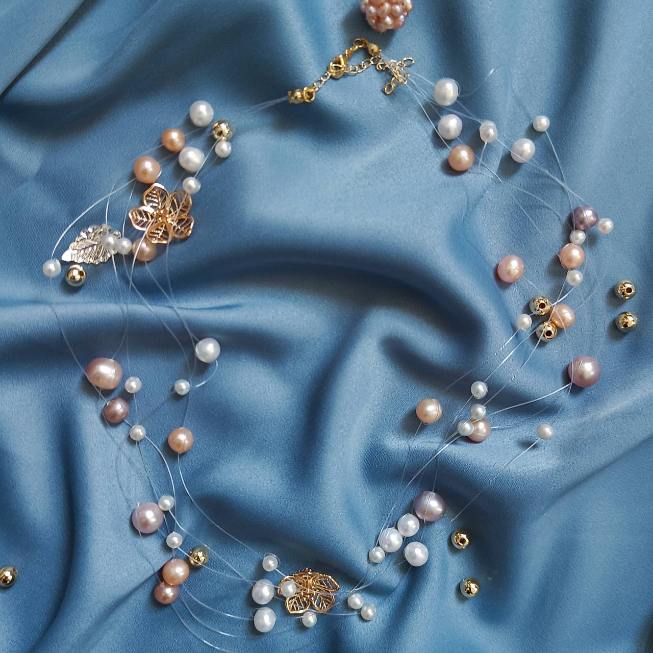 2023 Collier Mariage Perle Etoile Multirang Fait Main Pompon La Tulipe