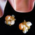 boucles d'oreilles uniques en perles d'eau douce et billes plaqué or, design d'exception