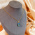 collier pendentif de miniature peinture 'La nuit étoilée sur le Rhône' sur une perle d'eau douce
