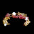 bracelet jonc inoxydable avec quartz de fraise, citrines, perles baroques et accessoires dorés