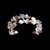 bracelet jonc inoxydable avec labradorite, quartz clair, perles baroques et accessoires dorés
