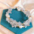 bracelet jonc inoxydable avec labradorite, quartz clair, perles baroques et accessoires dorés