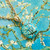 Miniature Peinture sur Perle Baroque - Branche d’amandiers en fleurs