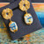 Boucles d'oreilles - Miniature Peinture sur Perle Baroque - 'Impression, soleil levant'
