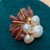 Broche Fleur Artisanale en Perles Baroques et Pierres Naturelles