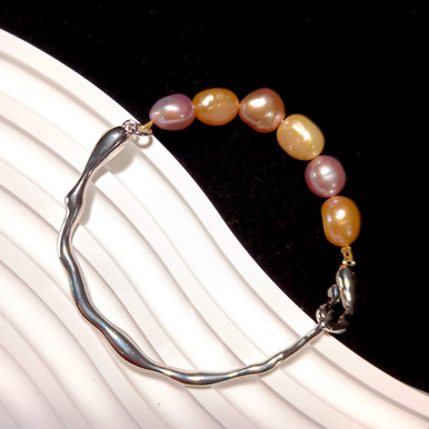 JewelryWe Bracelet De Perles Baroques Pour Femme - Plaqué Or 14 Carats