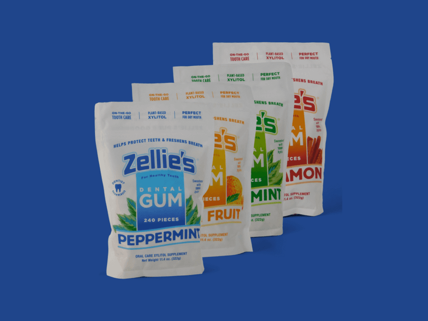 New Product: Zellie's Xylitol Gum Month Supply Pouch