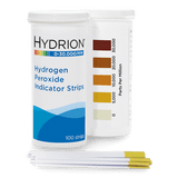 Hydrion Hydrogen Peroxide 0-30000 ppm Test Kit - 100 Indicator Strips