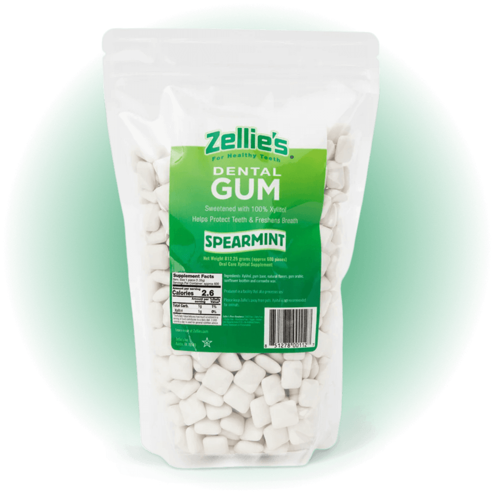 Zellies Dental Gum 240 Count Xylitol Chewing Gum Month Pouch