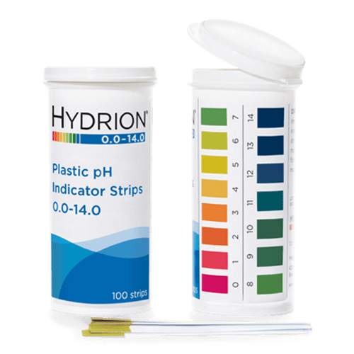 Hydrion 9800 Spectral pH 0-14 Test Kit - 100 Plastic pH Indicator Strips