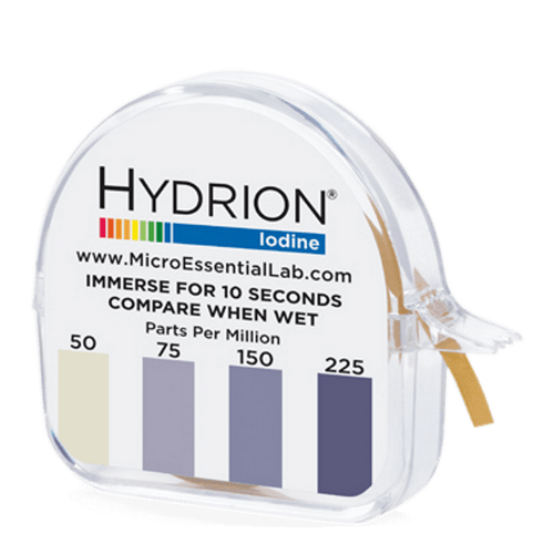 Hydrion Iodine 50-225 ppm Test Kit - 4.5 Metre Paper Roll