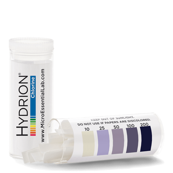 Hydrion Chlorine 10200 ppm Test Kit Chlorine Test Strips