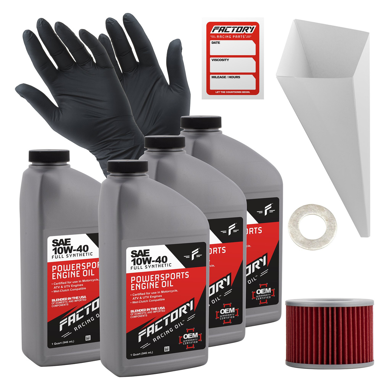 FRP 10W-40 4 Quart Oil Change Kit For Kawasaki ZR-7, KZ1000P