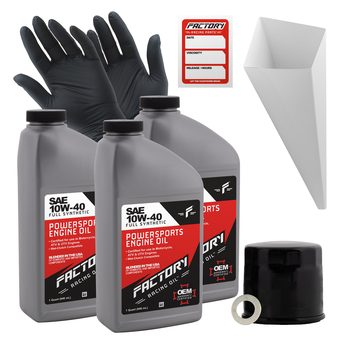 10W-40 Full Synthetic 3 Quart Oil Change Kit fits Suzuki GSX-R600,  GSX-R750, GSX-S750