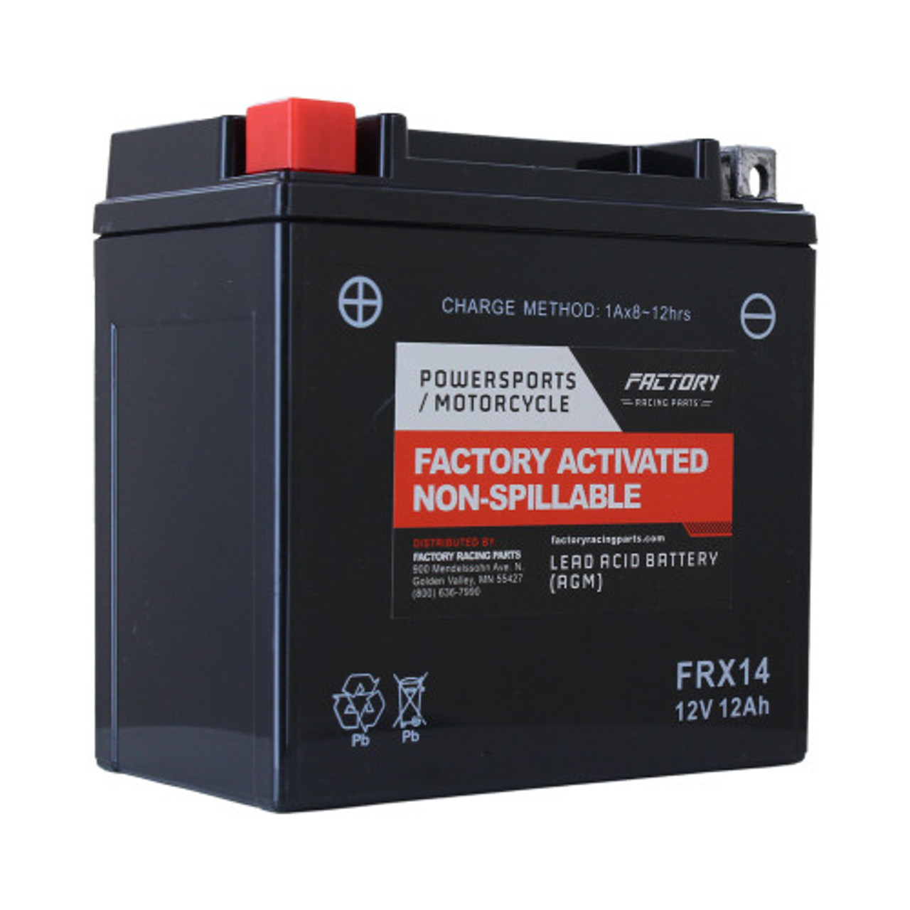 Factory Racing Parts AGM Battery FRX14 For ATVs, UTVs
