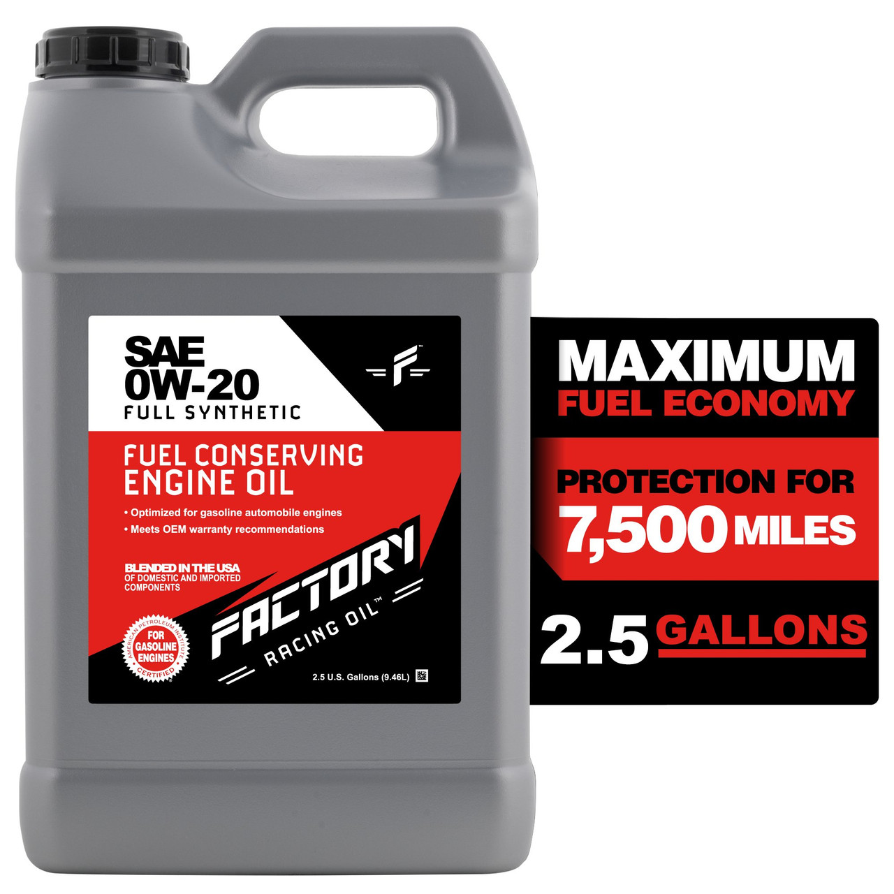FRO SAE 0W20 Full Synthetic Engine Oil, API SP GF-6A, 2.5 Gallons