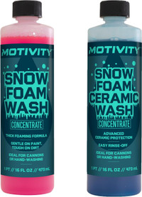 MOTIVITY Snow Foam Duo, Concentrated Car Wash Soap, Works with Foam Cannon, Foam Gun, or Pressure Washer - 16 fl oz (2 Pack)