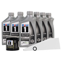Mobil 1 Full Synthetic Oil Change Kit Compatible with Ford F-150, Lincoln, and Mercury Vehicles - Includes 6 Quarts of 5W-20 Oil, 1 Filter, 1 Crush Washer, 1 Funnel, 1 Pair of Gloves