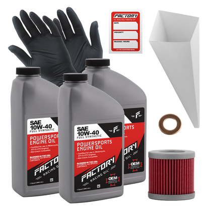 Factory Racing Parts SAE 10W-40 3qt Oil Change Kit Fits Suzuki Quadsport Z-400 Factory Racing Parts SAE 10W-40 3qt Oil Change Kit Fits Suzuki Quadsport Z-400
