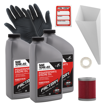 Factory Racing Parts SAE 10W-40 3qt Oil Change Kit Fits Suzuki Quadsport Z-250 Factory Racing Parts SAE 10W-40 3qt Oil Change Kit Fits Suzuki Quadsport Z-250