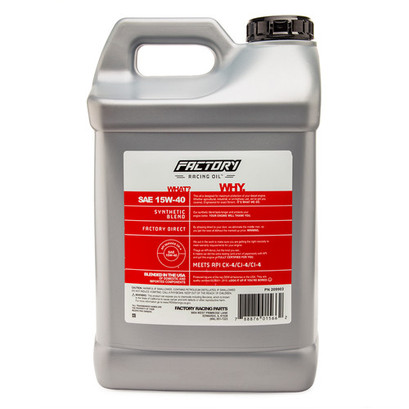 Factory Racing Oil SAE 15W-40 Synthetic Blend Diesel Eng Oil API CK-4 5 Gallon Factory Racing Oil SAE 15W-40 Synthetic Blend Diesel Eng Oil API CK-4 5 Gallon