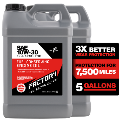 Factory Racing Oil SAE 10W-30 Full Synthetic Auto Eng Oil API SP GF-6A 5 Gallon Factory Racing Oil SAE 10W-30 Full Synthetic Auto Eng Oil API SP GF-6A 5 Gallon