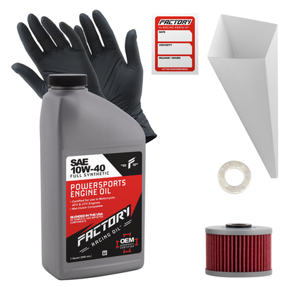 Factory Racing Parts SAE 10W-40 1qt Oil Change Kit Fits Kawasaki Z125 PRO BR125 Factory Racing Parts SAE 10W-40 1qt Oil Change Kit Fits Kawasaki Z125 PRO BR125