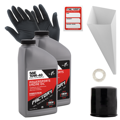 Factory Racing Parts SAE 10W-40 2qt Oil Change Kit Fits Kawasaki KVF360/700 Factory Racing Parts SAE 10W-40 2qt Oil Change Kit Fits Kawasaki KVF360/700