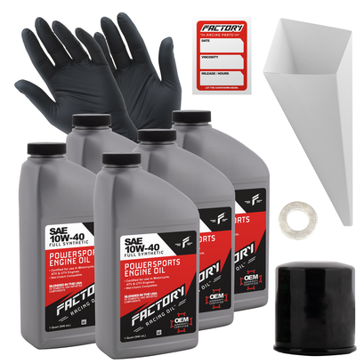 Factory Racing Parts SAE 10W-40 5qt Oil Change Kit Fits Kawasaki VN1700 VN2000 Factory Racing Parts SAE 10W-40 5qt Oil Change Kit Fits Kawasaki VN1700 VN2000