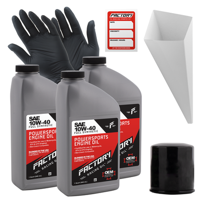 Factory Racing Parts SAE 10W-40 3qt Oil Change Kit For Kawasaki EX650 Ninja 650R Factory Racing Parts SAE 10W-40 3qt Oil Change Kit For Kawasaki EX650 Ninja 650R