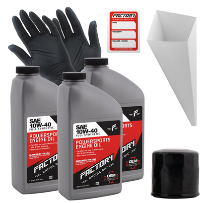 Factory Racing Parts SAE 10W-40 3qt Oil Change Kit For Yamaha Grizzly/Kodiak 450 Factory Racing Parts SAE 10W-40 3qt Oil Change Kit For Yamaha Grizzly/Kodiak 450