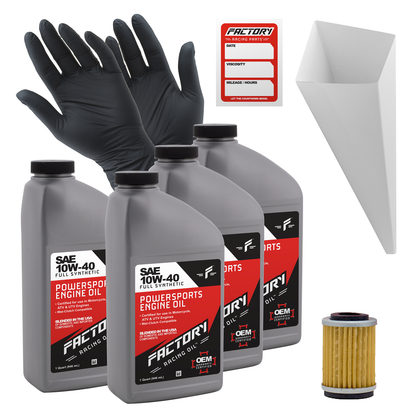 Factory Racing Parts SAE 10W-40 4qt Oil Change Kit Fits Yamaha Moto-4 (YFM350ER) Factory Racing Parts SAE 10W-40 4qt Oil Change Kit Fits Yamaha Moto-4 (YFM350ER)