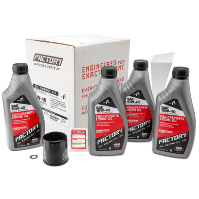 Factory Racing Parts 10W-40 4 Qt Oil Change Kit for Kawasaki Motorcycles Factory Racing Parts 10W-40 4 Qt Oil Change Kit for Kawasaki Motorcycles