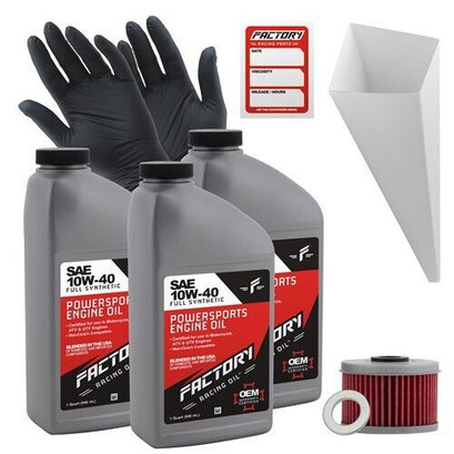 Factory Racing Parts 10W40 3Qt Oil Change Kit Fits Honda ATC250ES TRX420 TRX500