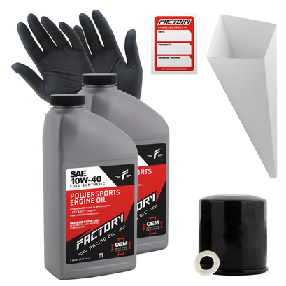 Factory Racing Parts 10W40 2Qt Oil Change Kit Fits Kawasaki EX650 KLE650 Z650 Factory Racing Parts 10W40 2Qt Oil Change Kit Fits Kawasaki EX650 KLE650 Z650