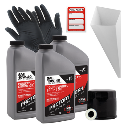 Factory Racing Parts 10W40 3Qt Oil Change Kit Fits Kawasaki KAF820 Mule Pro Factory Racing Parts 10W40 3Qt Oil Change Kit Fits Kawasaki KAF820 Mule Pro