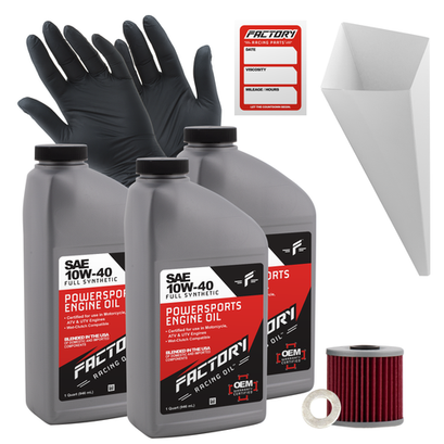 Factory Racing Parts 10W40 3Qt Oil Change Kit Fits Kawasaki KL650A/C, KL650B Factory Racing Parts 10W40 3Qt Oil Change Kit Fits Kawasaki KL650A/C, KL650B