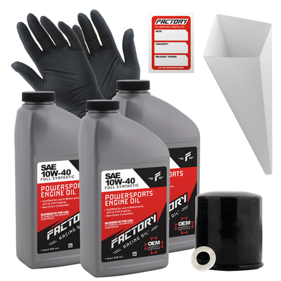 Factory Racing Parts 10W40 3Qt Oil Change Kit Fits Kawasaki EX400 KLE300 Z400 Factory Racing Parts 10W40 3Qt Oil Change Kit Fits Kawasaki EX400 KLE300 Z400