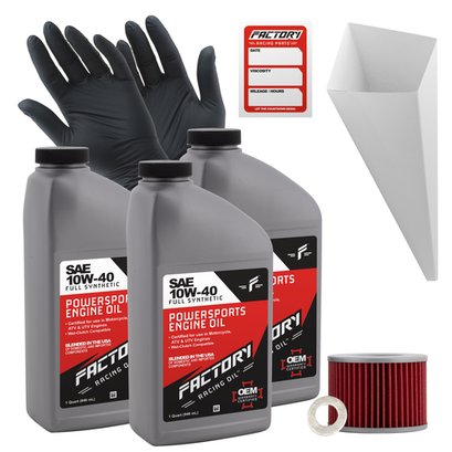 Factory Racing Parts 10W40 3Qt Oil Change Kit Fits Kawasaki KLE250 1993-2003 Factory Racing Parts 10W40 3Qt Oil Change Kit Fits Kawasaki KLE250 1993-2003