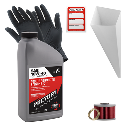 Factory Racing Parts 10W40 1Qt Oil Change Kit Fits Kawasaki KLX125 2010-2016 Factory Racing Parts 10W40 1Qt Oil Change Kit Fits Kawasaki KLX125 2010-2016